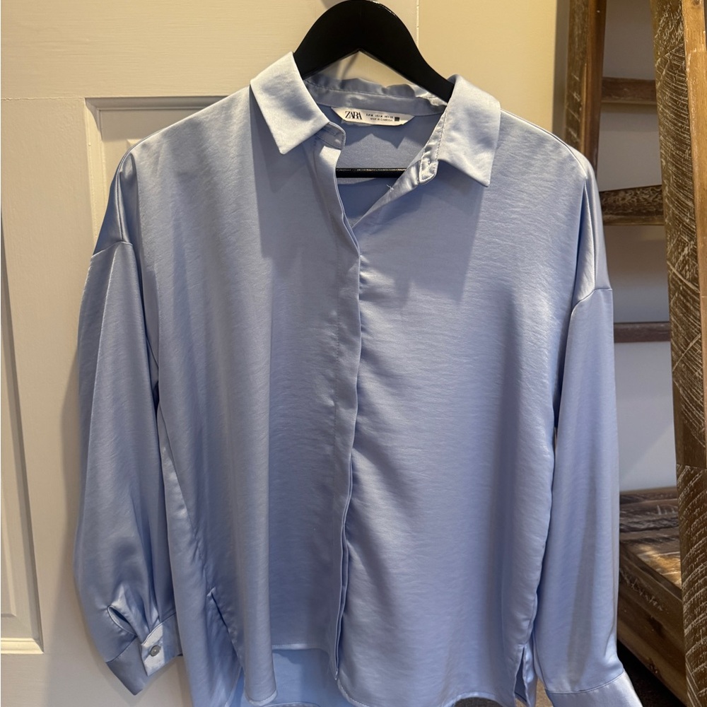 Zara women’s Light Blue Shirt